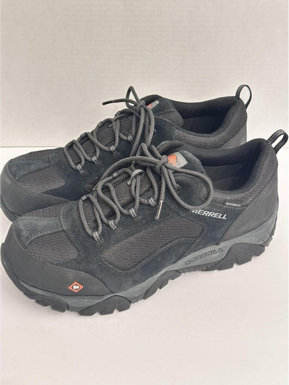 Merrell Men's Moab Onset Waterproof Composite Toe Construction Shoe, Black, 12